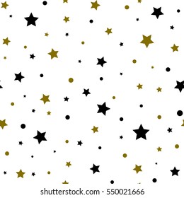 Holiday background, seamless pattern with stars. Vector illustration.