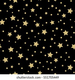 Holiday background, seamless pattern with stars. Vector illustration.