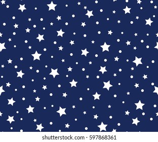 Holiday background, seamless pattern with stars. Vector illustration.