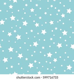 Holiday background, seamless pattern with stars. Vector illustration.