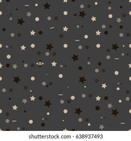 Holiday background, seamless pattern with stars. Vector illustration.
