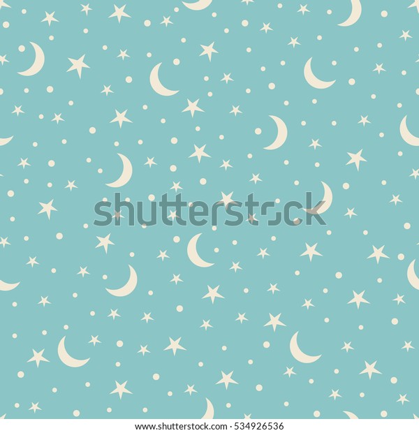 Holiday\
background, seamless pattern with stars and the moon, star pattern,\
moon and stars decorations. Vector\
illustration.