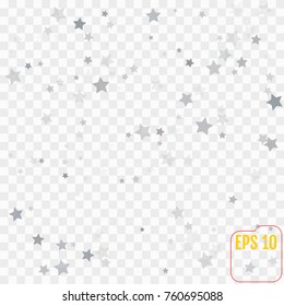 Holiday background with silver star confetti. Good background for Christmas and New Year cards.