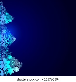 Holiday background with snowflakes Christmas trees