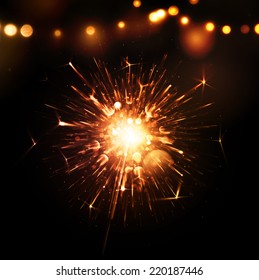 Holiday background with sparkler, eps 10