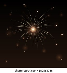 Holiday background with starry fireworks the night dark black sky isolated - vector