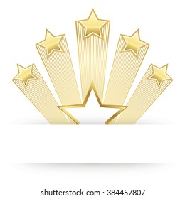 Holiday Background with Stars. Template frame for greeting cards, invitations, gift, banners. EPS-10