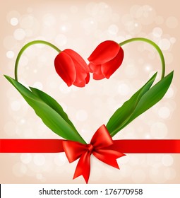 Holiday background with two flowers. Vector