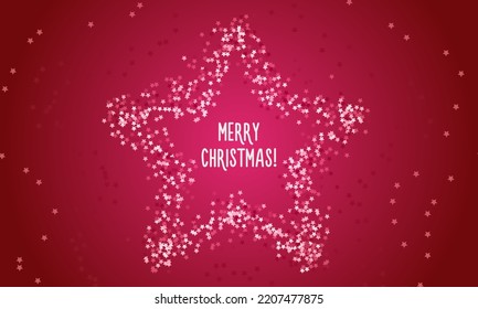 Holiday background. Vector illustration with white stars. Magic winter abstract red wallpaper.