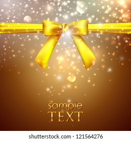 holiday background with yellow bow