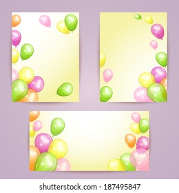 Holiday backgrounds with colorful balloons. Vector illustration. 