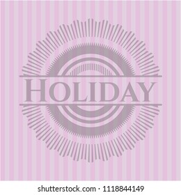 Holiday badge with pink background