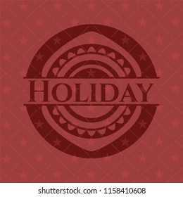 Holiday badge with red background