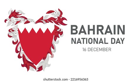 Holiday in Bahrain 16th of december, vector illustration for poster	