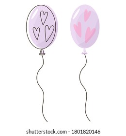
Holiday balloons with hearts.
Victor isolated on white background.