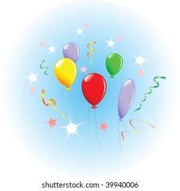 Globos de vacaciones. Ilustración vectorial. Totalmente editable.