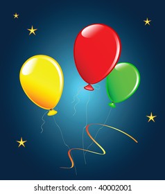 Globos de vacaciones. Ilustración vectorial. Totalmente editable.