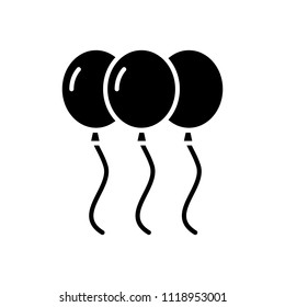 Holiday balls black icon concept. Holiday balls flat  vector symbol, sign, illustration.