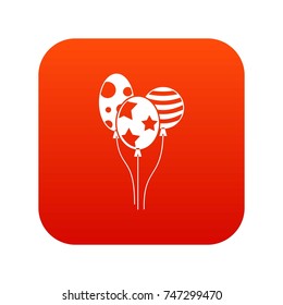 Holiday balls icon digital red for any design isolated on white vector illustration