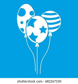 Holiday balls icon white isolated on blue background vector illustration