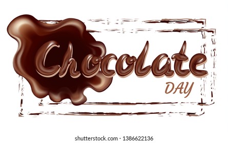 Holiday banner for chocolate day. Lettering with blur.