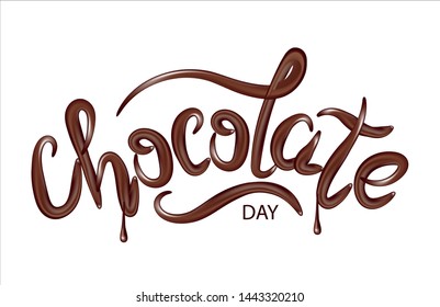 Holiday banner for chocolate day. Lettering with blur.