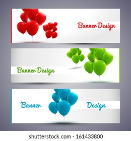 Holiday Banners with baloons. Great event concept, vector illustration