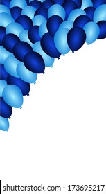 Holiday banners with blue balloons. Vector.