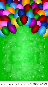 Holiday banners with colorful balloons. Vector.