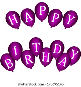 Holiday banners with Pinc balloons. Vector.