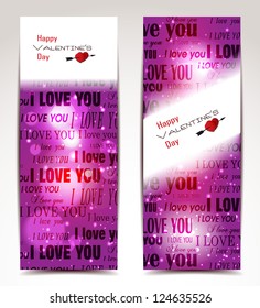 Holiday banners with place for text and love words. Valentine's Day