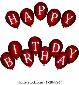 Holiday banners with red balloons. Vector.