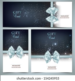 Holiday banners with ribbons. Vector background.