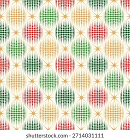 Festiva adornos sin patrón. Navidades icono de adorno. Bolas de semitono y estrellas de decoración festiva noel