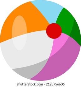 Holiday beach ball, illustration, vector on a white background.
