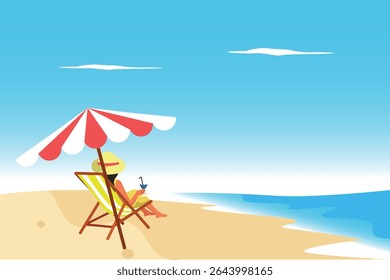 Festiva en la playa Concepto. Ilustración vectorial plana coloreada aislada