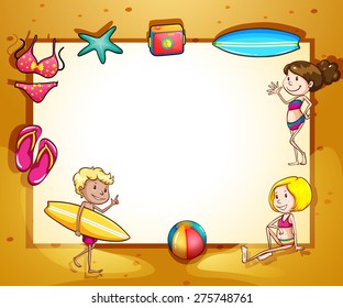 Holiday and beach design frame