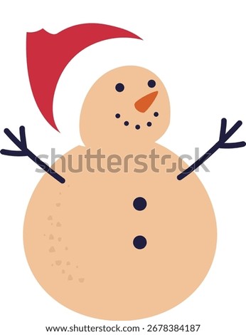 Holiday Beach Snowman flat vector Illustration Design.
Summer Christmas Sand Snowmen cartoon.  
Christmas sand snowman isolated.
Transparent background.
