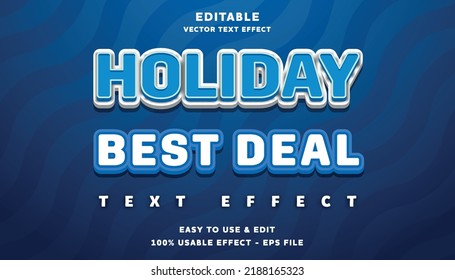 Holiday Best Deal Editable Text Effect With Modern And Simple Style, Usable For Logo Or Campaign Title