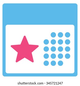 Holiday Binder vector icon. Style is bicolor flat symbol, pink and blue colors, rounded angles, white background.