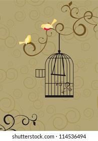 holiday birds vector illustration