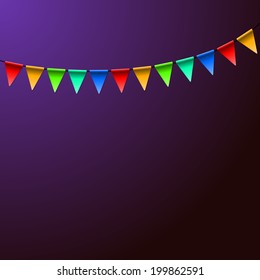 Holiday Birthday Colorful Flags. Vector Background EPS10