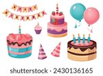 Holiday, birthday set. Birthday cake. Holiday decor. Wedding,Valentine