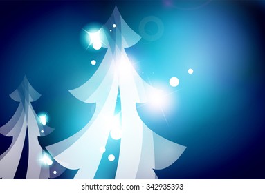 Holiday blue abstract background, winter snowflakes, Christmas and New Year design template, light shiny modern vector illustration