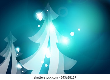 Holiday blue abstract background, winter snowflakes, Christmas and New Year design template, light shiny modern vector illustration