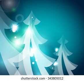 Holiday blue abstract background, winter snowflakes, Christmas and New Year design template, light shiny modern vector illustration