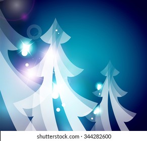 Holiday blue abstract background, winter snowflakes, Christmas and New Year design template, light shiny modern vector illustration