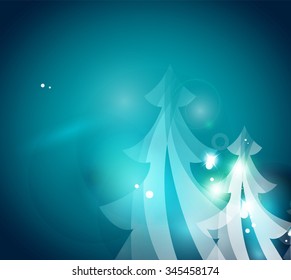 Holiday blue abstract background, winter snowflakes, Christmas and New Year design template, light shiny modern vector illustration