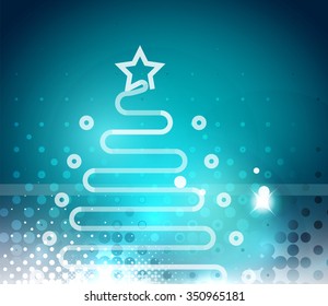 Holiday blue abstract background, winter snowflakes, Christmas and New Year design template, light shiny modern vector illustration