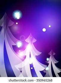 Holiday blue abstract background, winter snowflakes, Christmas and New Year design template, light shiny modern vector illustration